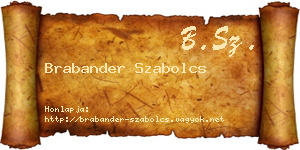 Brabander Szabolcs névjegykártya
