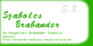 szabolcs brabander business card